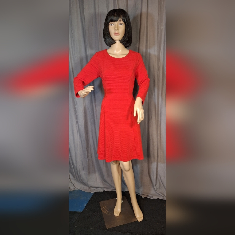 Calvin Klein / Size 8 /Vibrant Red 3/4 Sleeve Dress